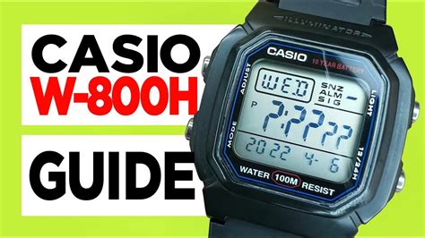 Casio w-800h manual - Casio W-800H-1AVES Extra Features. This sports model from Casio features a selection of handy extras. These include a LED light to illuminate the watch face. Second time zone display which can be set for a time zone of your choice. A stop watch function with 1/100 seconds up to 24 hour measurement. Multi alarm, one of these alarms is a snooze ...